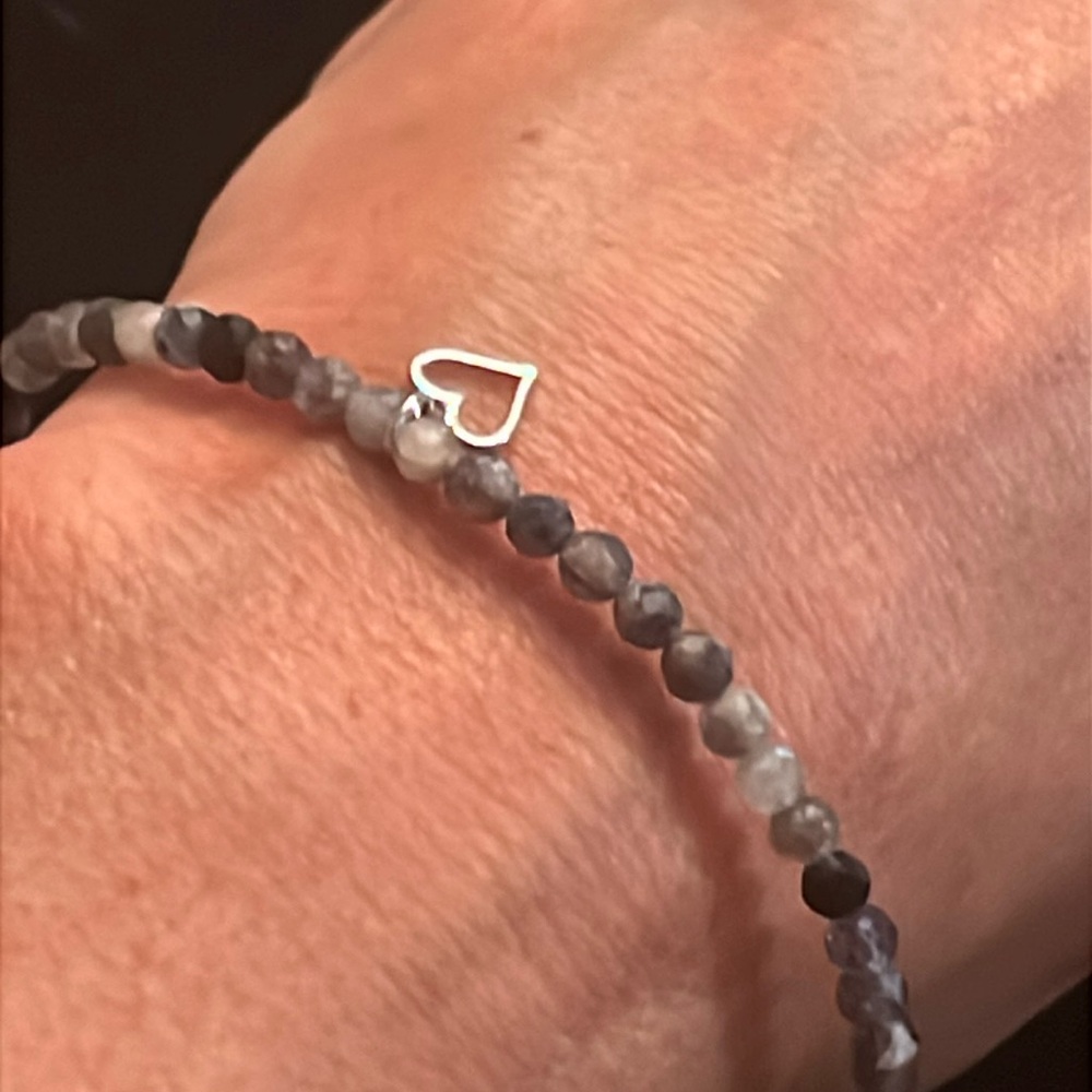 IOLITE BRACELET WITH 925 Heart Charm